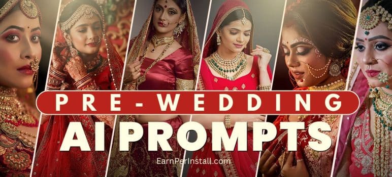 200 Pre Wedding AI Prompts for Stunning Pre-Wedding Photoshoot
